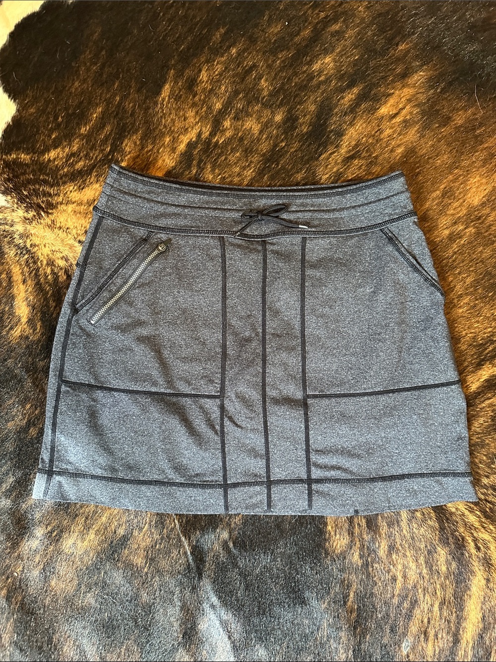 Title Nine Drawstring Spitfire Skort, Heather Gray, Size Medium, Hiking Active